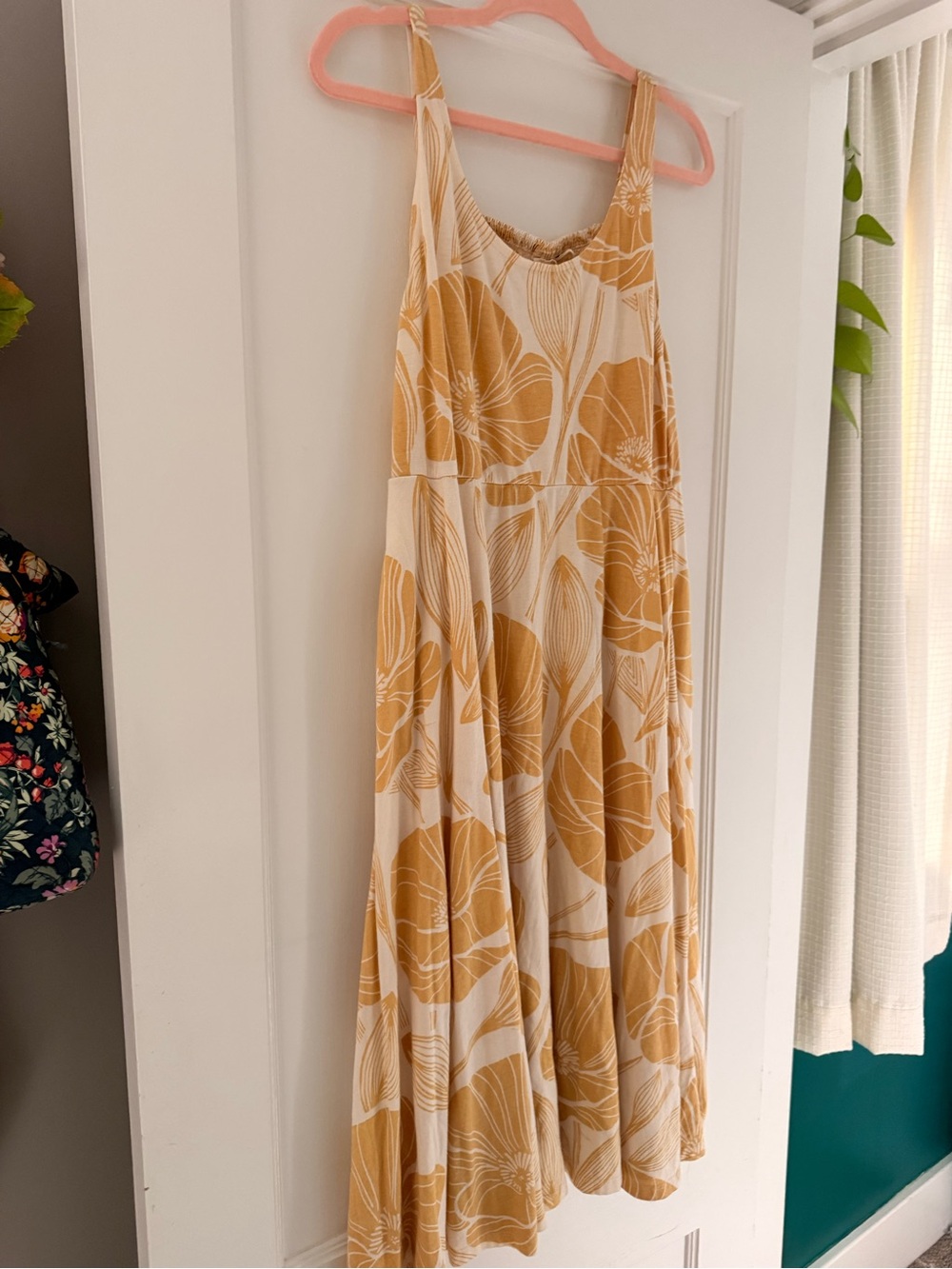 Happy Earth organic cotton XXL midi dress - smocked back